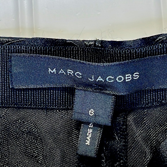 Marc Jacobs Black Satin Jacquard Dress Pants Size 6 - Picture 5 of 12
